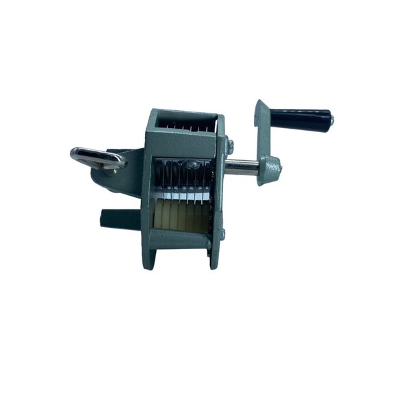 Vtg Green Kitchen Green Bean French Cutter Herb Grinder Hand Crank Clamp - Picture 1 of 6